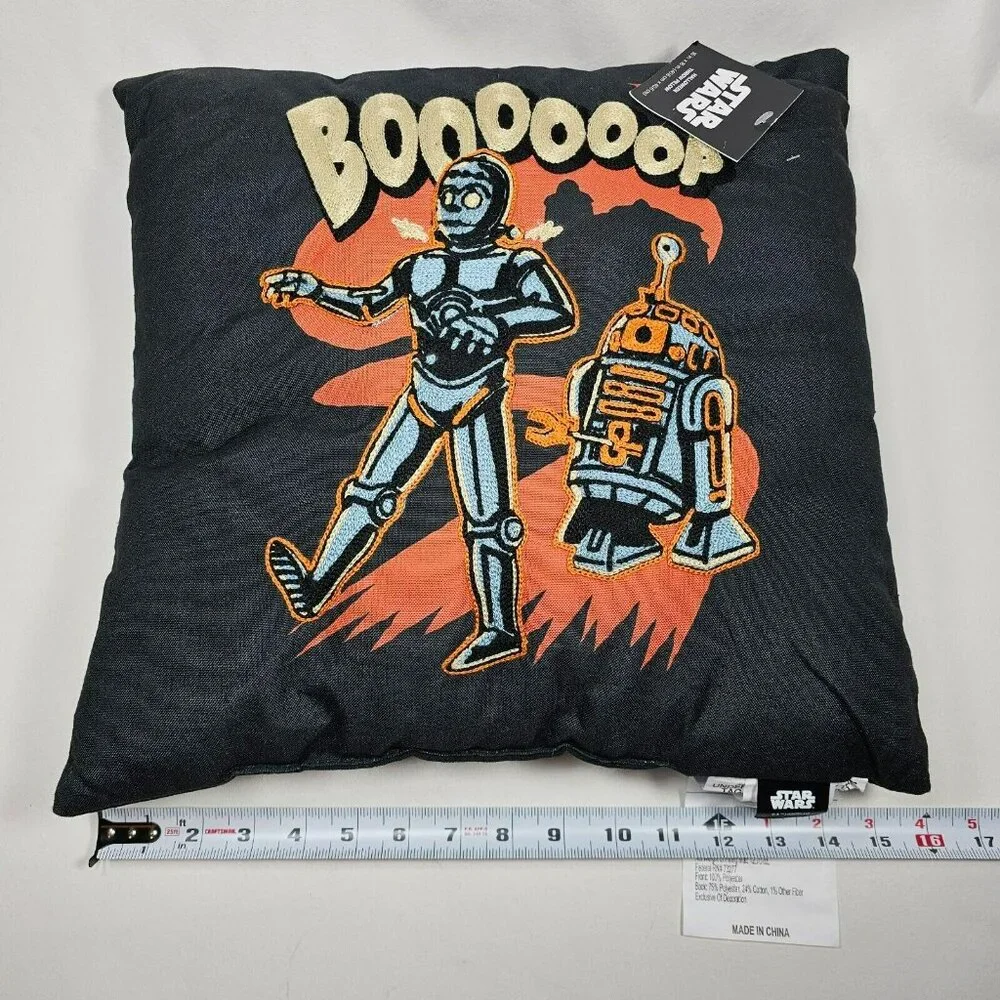 Star Wars Halloween Droids Embroidered Throw Pillow 16x16